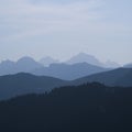Mountain peaks in the morning light seen from Vorder Walig