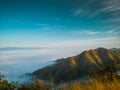Mountain peaks and morning mist Royalty Free Stock Photo
