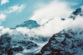 Mountain peaks near Morskie Oko or Sea Eye Lake in Poland at Winter. Tatras range Royalty Free Stock Photo