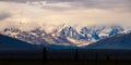 Mountain Peaks Rise over the Alaskan Plains Royalty Free Stock Photo