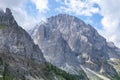 Mountain peaks with rock walls Royalty Free Stock Photo