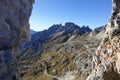 Mountain peaks of the Sexten or Sesto Dolomites, Trentino-Alto Adige Royalty Free Stock Photo