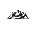 Mountain peaks, ski logo design elements icon collection isolated on white background. Royalty Free Stock Photo