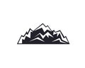Mountain peaks, ski logo design elements icon collection isolated on white background. Royalty Free Stock Photo