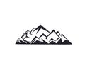 Mountain peaks, ski logo design elements icon collection isolated on white background Vector Illustration Royalty Free Stock Photo