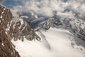 Mountain peaks, snow and glaciers near Kaprun - Zell am See, Austria Royalty Free Stock Photo