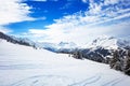 Mountain peaks and snow ski plane view Mont-Blanc