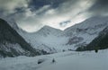 Mountain Peaks from the Valley Royalty Free Stock Photo