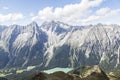 Mountain peaks, valley and lake in Italian Alps Royalty Free Stock Photo