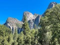 Mountain peaks with waterfall at Yosemite National Park