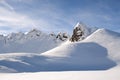 Mountain peaks in winter in Austrian Alps Royalty Free Stock Photo