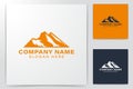 mountain peek. adventure logo Ideas. Inspiration logo design. Template Vector Illustration. Isolated On White Background Royalty Free Stock Photo