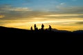 Mountain people silhouette Royalty Free Stock Photo