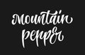 Mountain pepper - white colored hand drawn spice label.