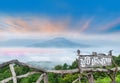 The mountain in the Phu Pa por Fuji at Loei, Loei province, Thailand fuji mountain similar to Japan`s Fuji mountain.Thai language