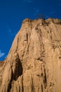 Mountain of pillar soil with blue sky, Thailand