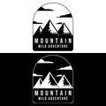 Mountain pine tree logo vector illustration design, option logo vintage