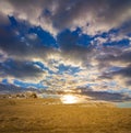 Mountain plateau at the sunset Royalty Free Stock Photo