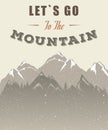 Mountain Poster with Quote Royalty Free Stock Photo