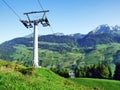 Mountain railway Alp Sellmatt or Bergbahn Alp Sellamatt in the Toggenburg region