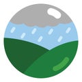 Mountain rain landscape, icon