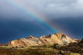 Mountain rainbow in Landmannalaugar Iceland