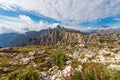 Mountain Range of Cadini di Misurina and Peak of Monte Cristallo - Dolomites Italy Royalty Free Stock Photo