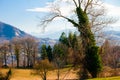 Mountain range called Appennino Tosco Emiliano on a sunny day Royalty Free Stock Photo