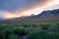 Mountain range colorful sunset with clouds before storm Royalty Free Stock Photo