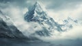 Brooding Himalayan Art: Snow Covered Mountain Wallpaper In 8k Resolution Royalty Free Stock Photo