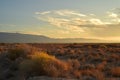 Mojave desert dawn landscape sky clouds mountain range Royalty Free Stock Photo