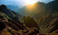 Mountain range of fansipan highest mountain summit of indochina Royalty Free Stock Photo