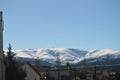 Mountain Range Of Gredos Completely Snowfall To The Background. Nature, Travel, Landscapes. December 21, 2014. Sierra de Gredos, Royalty Free Stock Photo