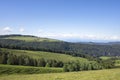 Mountain range and green valley, Jura landscape.