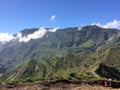 Mountain range in Haiti with clouds in the back ground