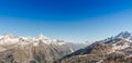 Mountain Range Landscape with Blue Sky at Alps Region, Zermatt, Royalty Free Stock Photo