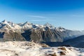 Mountain Range Landscape with Blue Sky at Alps Region, Zermatt, Royalty Free Stock Photo
