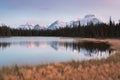 Mountain range landscape view in Jasper NP Rocky Mountains on a autumn day Jasper National Park in the Canadian Rockies. Alberta C Royalty Free Stock Photo