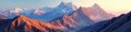 Mountain range with layered metamorphic rocks, metamorphic rocks, rock layers