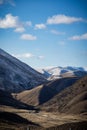 Mountain range at Lindis Pass, New Zealand Royalty Free Stock Photo