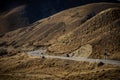 Mountain range at Lindis Pass, New Zealand Royalty Free Stock Photo