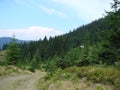 The mountain range of the Marmaros of the Ukrainian Carpathians near the town of Rakhiv of the Transcarpathian region. Ukraine. 08 Royalty Free Stock Photo