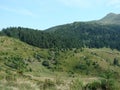 The mountain range of the Marmaros of the Ukrainian Carpathians near the town of Rakhiv of the Transcarpathian region. Ukraine. 08 Royalty Free Stock Photo