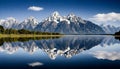 mountain range are the most beautiful mountain in the world with reflections on the lake Royalty Free Stock Photo