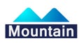 Mountain Range people top blue mount Logo icons symbol logo design on white background