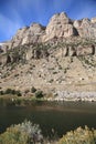 Mountain Range and River - Wyoming Royalty Free Stock Photo