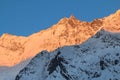 The mountain range in Saas Fee, Switzerland Royalty Free Stock Photo