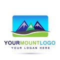 Mountain Range snow top blue sky Logo icons symbol logo design on white background Royalty Free Stock Photo