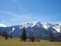 Mountain range in spring and blue sky Schneeberg Royalty Free Stock Photo