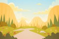 Mountain Range Spring Landscape Country Road Nature Background